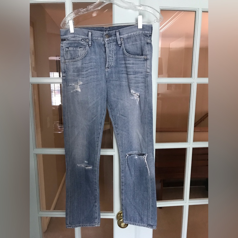 Citizens of Humanity by Jerome Dahan size 24 boyfriend ripped button fly jeans
